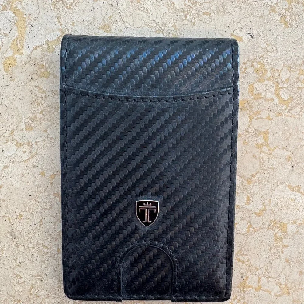 TRAVANDO Men's Slim Wallet RFID Blocking Money Clip Bifold Credit Card Holder